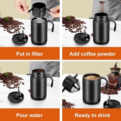 16 Unzen Tragbare Pour Over Kaffeemaschine Set, Camping & Reise Kaffee Kit - Bild 4 von 5
