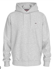Tommy Hilfiger Tommy Jeans Pullover Grey Hoodie Mens Medium Thick NWT