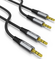 2 Pack 3.5Mm AUX Audio Cable 6.6Ft   Nylon Braided Cord for Car  Devices