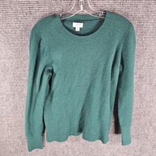 J.Crew Factory Extra Soft Crewneck Sweater Size XS Green Preppy Classic Cozy