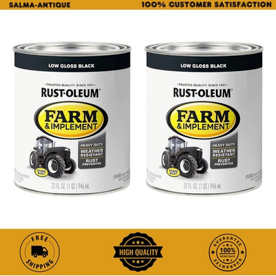 #ad Rust Oleum Specialty Farm Implement Low Gloss Black Paint Quart Pack Of 2 $26.99