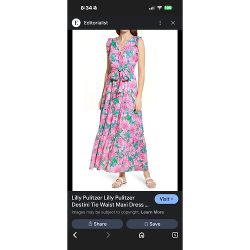 Lilly Pulitzer Kleid Damen 6 Rosa Blüten Blumen Destini Maxi Neu mit Etikett Preppy Boho - Bild 4 von 15