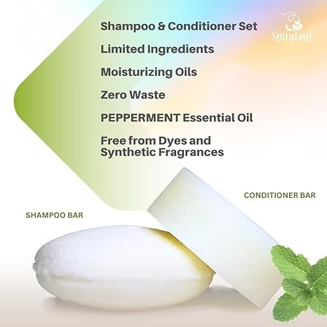 Sulfatfreies Shampoo & Conditioner Bar mit ätherischem Pfefferminzöl (2 CT) - Bild 2 von 5