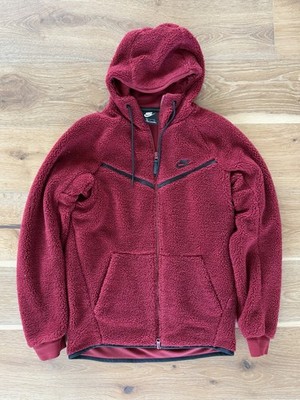 Nike Tech Fleece Sherpa Icon Windrunner Jacket Red AQ2767-677 Mens Size Small