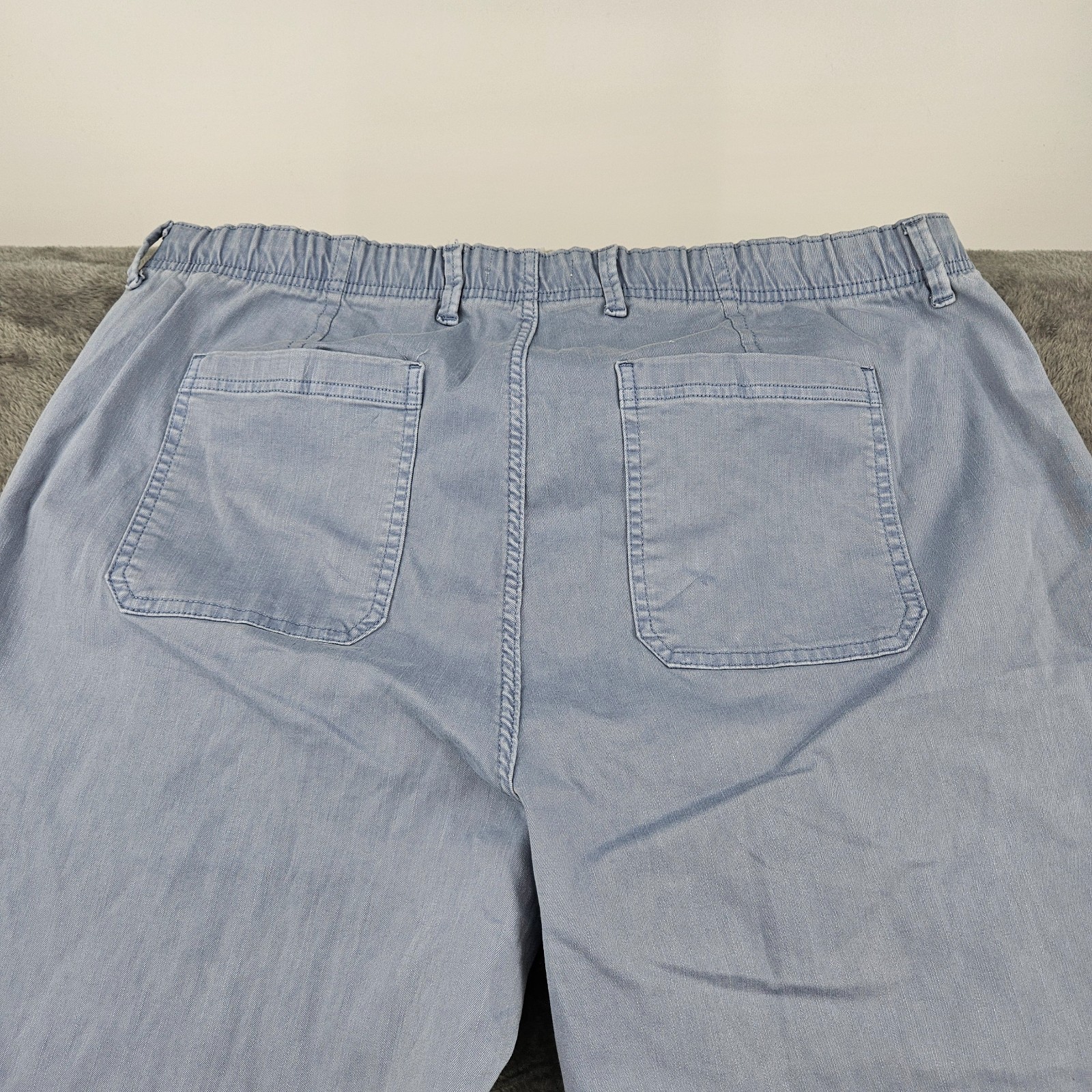 M&S Womens Slim High Rise Jogger Trousers Blue UK 22 Regular Stretch Cuffed BNWT image 4