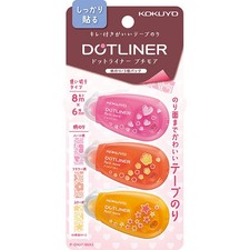 KOKUYO Dotliner Petit More Heart Tape Glue Compact 3-Pack
