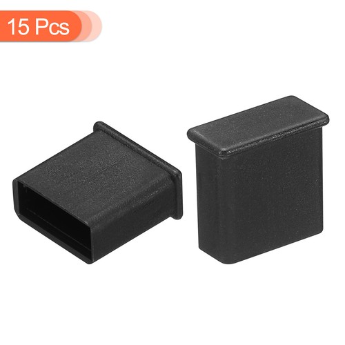 15pcs Ordinateur Portable USB Port Prises Couvre Capuchons Protection Poussière pour USB Mâle Extrémité, Noir - Photo 3 sur 4