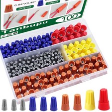 100PCS Electrical Wire Caps Wire Connectors Nuts Kit, 22-10AWG Insulating Insert