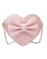 Cute Heart-shaped Crossbody Purse Bowknot Shoulder Bag Satchel for Little Gir...