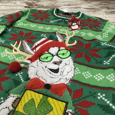 NWT BLIZZARD BAY DRINK IN MY POCKET UGLY CHRISTMAS SWEATER MENS SZ M Green