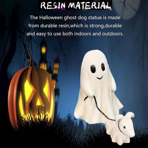 Halloween Fantasma Cane da Passeggio Goblin e Ghoul Spettrale Cane Fantasma Statuina Regalo - Foto 11 di 17