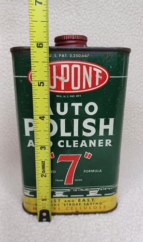 Vintage DuPont Can Auto Polish And Cleaner "7" Advertising Metal Can Made In USA - Picture 12 of 24