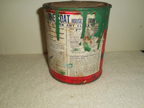 Vintage 1950 ADELPHI Farbdose 1 QT Tropical Green H30 Werbung trocken NICHT GUT - Bild 5 von 12