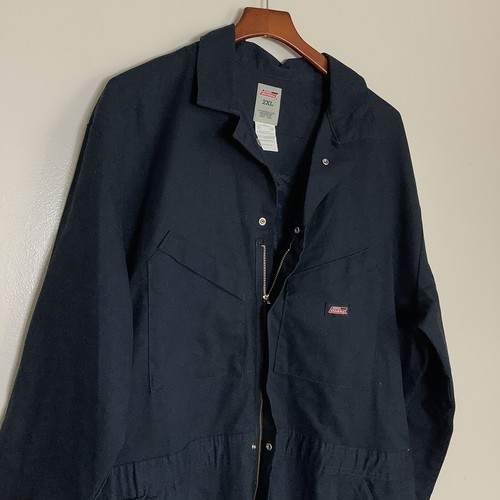 Genuine Dickies  Men’s Navy Blue Zip Up Overalls Size 2XL Pockets Construction - Picture 9 of 12