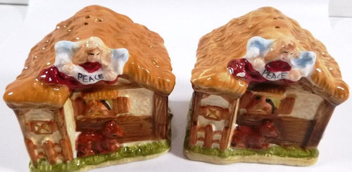 Weihnachtsfeiertag Krippe Scheune-Salz & Pfefferstreuer, 3" hoch, Keramik - Bild 2 von 8