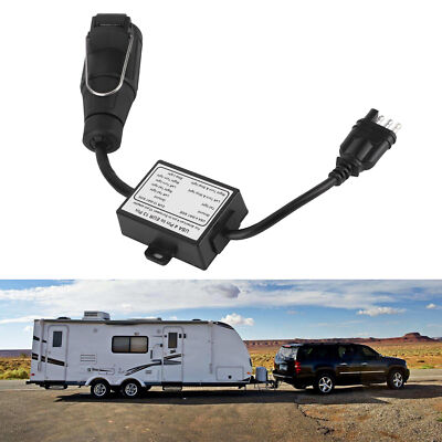 Trailer Connector US 4-Pin Flat Plug To EU 13-Pin Portable Trailer Light Circuit