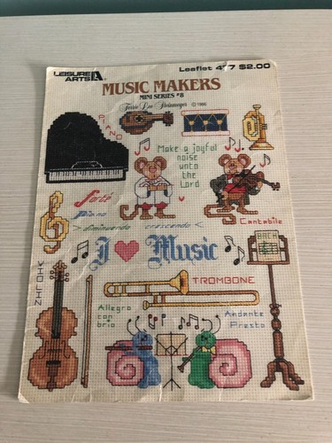 Music Makers Mini Series #8 477 Leisure Arts Cross Stitch Pattern Leaflet