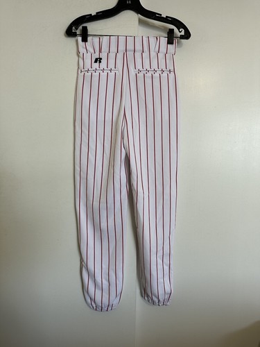 RUSSELL Mens White Red Pinstripe Baseball Pants NWT Size Small Softball - Picture 3 of 7
