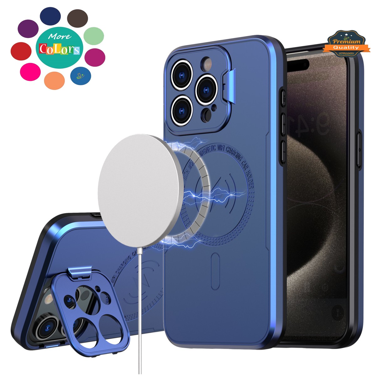 For iPhone 13 Pro Max Foldable Kickstand Camera Protector