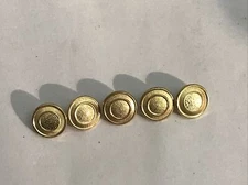 Lot Of (5) Brass 5/8” Sunburst Shank Button Blazer Suits Coat Jacket A21