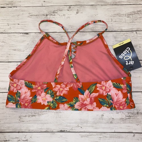 Art Class Target Girls Red Pink Floral Tropical Swim Bottom Size XL 14 16 NWT - Picture 3 of 5