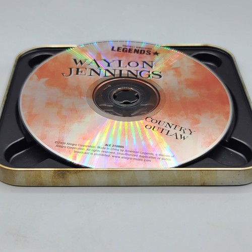 Waylon Jennings Legends Country Outlaw Top 10 Hits CD Special Collector's Tin - Imagen 3 de 5