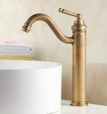 Antique Brass Bathroom Basin Faucet Swivel Single Handle Vanity Sink Mixer Tap