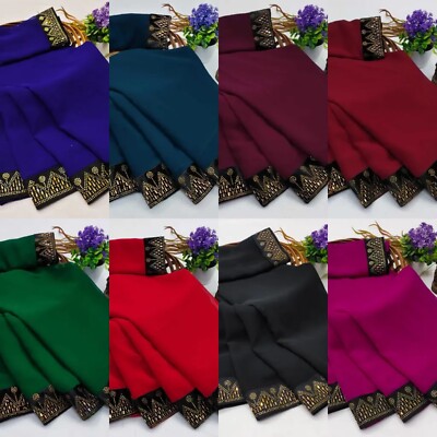new hotfix saree georgette sadi lace saree daimon saree swiroski saree