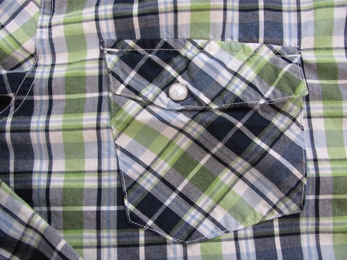 Bullhead Western Style Shirt Men Large Tartan Plaid Pearl Snap Long Sleeve - Picture 7 of 24