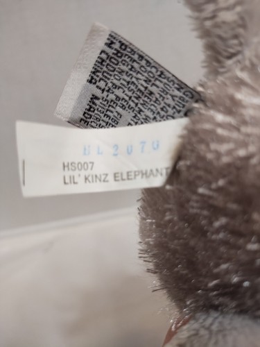 Webkinz Lil Kinz Elephant HS007 GANZ Stuffed Animal Plush No Code Gray - Picture 2 of 2