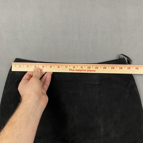 Gonna vintage Wilsons in pelle donna 14 nera scamosciata mini foderata a matita - Foto 5 di 9