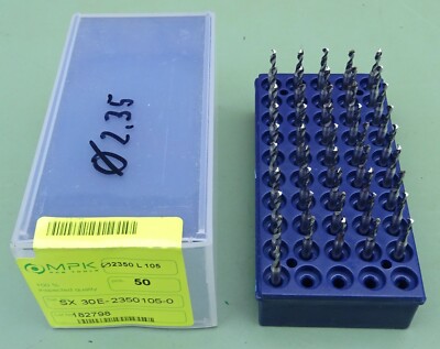 45 VHM MPK Vollhartmetall Spiralbohrer Ø 2,35mm Mini Micro Bohrer Mikrobohrer HM