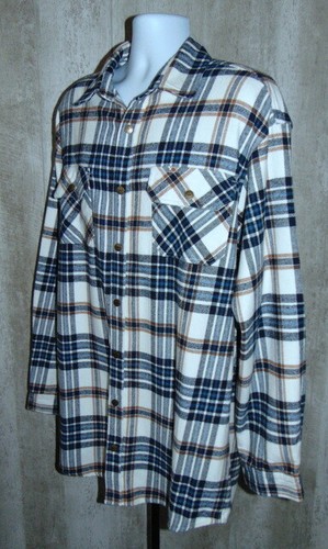 Men's Polar King Blue Plaid Cotton Flannel Snap Shirt Size XLT - Picture 7 of 9