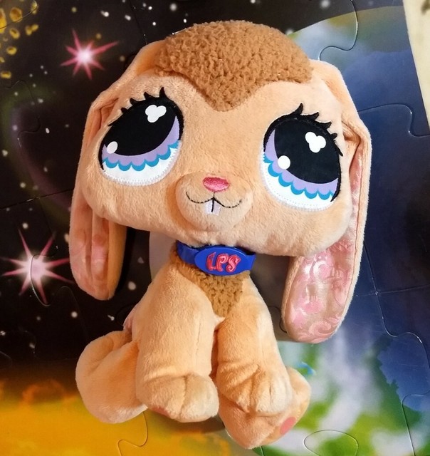Littlest Pet Shop Bunny LPS Stuffed Plush Peach 2007 Hasbro Animal 8