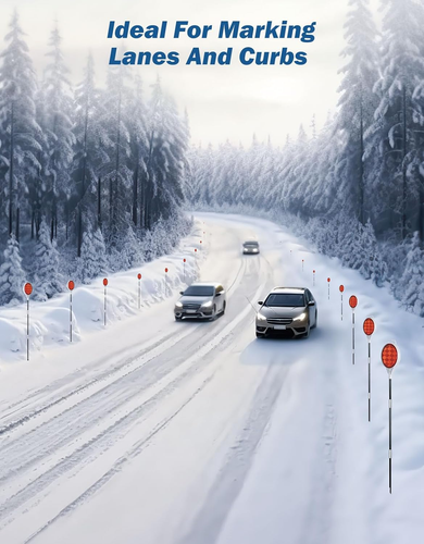 Reflective Driveway Markers, 48.43 Inch Double Sided Driveway Reflectors, Snow P - Picture 6 of 7