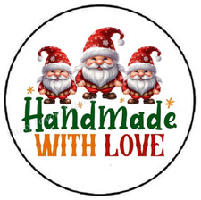 HANDMADE WITH LOVE GNOMES CHRISTMAS ENVELOPE SEALS LABELS STICKERS PARTY FAVORS