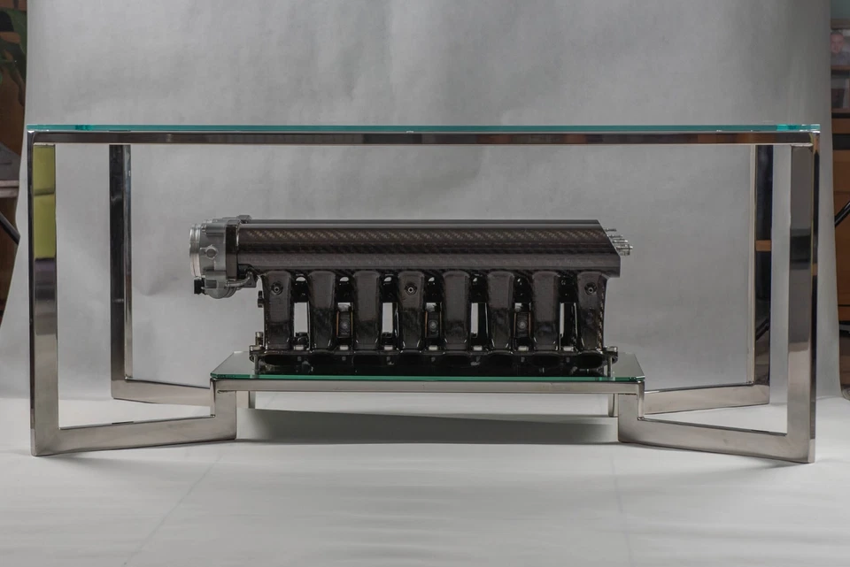 Bugatti Chiron W16 Engine Coffee Table , Supercar, Manifold Bugatti W16 - Image 2 of 4