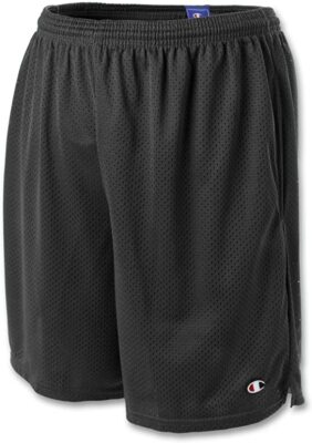 Champion Men's Black Classic Mesh Sport Shorts W/Pockets Champion Men's Black Classic Mesh Sport Shorts W/Pockets