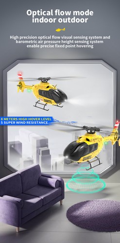 YXZNRC EC135 6CH Gyro 2.4G Flybarless Optical Flow Altitude Hold RC Helicopter - Picture 17 of 24