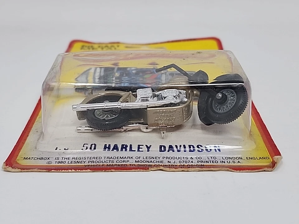 1980 Lesney Matchbox 50 Harley Davidson Motorcycle on card 1:64 Diecast - Image 3 of 4