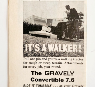 #ad #ad 1968 Gravely Convertible Riding Mower Advertisement Vintage Agriculture DWF23 $19.99