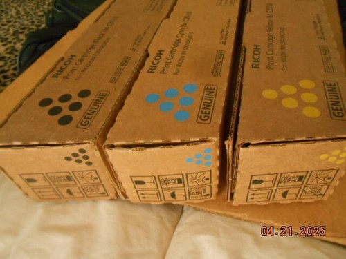 RICOH PRINT TONER CARTRIDGES 3 BLACK YELLOW CYAN C3010 C3510 842550 842551 84253 - Zdjęcie 4 z 8