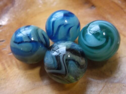 4 0.67" CAC Alley Agate Ravenswood Translucite Swirl marbles..... - Picture 8 of 13