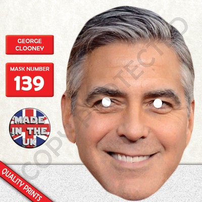 George Clooney Celebrity Card Mask Fun For Stag/&Hen Parties