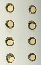 8 Gold Tone & Pearl-like White Center Plastic Shank 5/8" Buttons - Western Chic