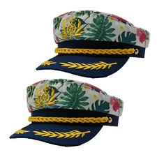 2pcs Captain hat Sailor caps Adjustable Captain Yacht Hat for Women Men Navy ...