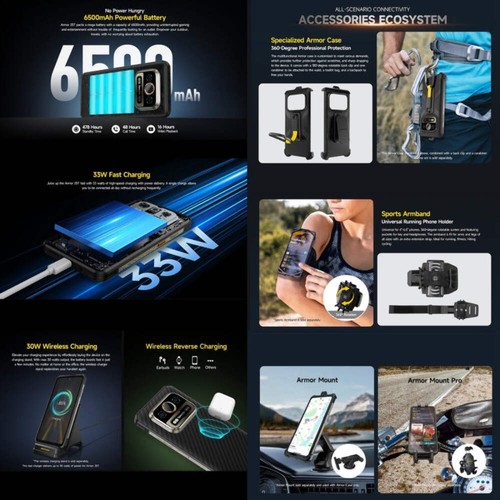 Ulefone Armor 25T Rugged Smartphone 6500mAh Battery Thermal Camera 12GB+256GB - Afbeelding 11 van 13
