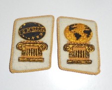 Masonic Solomon Temple Lodge Columns Uniform Collar Tabs Cape Robe Patch 33 Gold