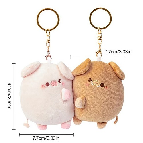 A Pair Plush Magnetic Couple Pig Keychain Cute Creative Plush Toy Kawaii Girl - Picture 3 of 12