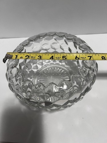 VTG MCM American Fostoria Manganese Glass 8” Footed Cubist Cupped Bowl EUC - Picture 12 of 12